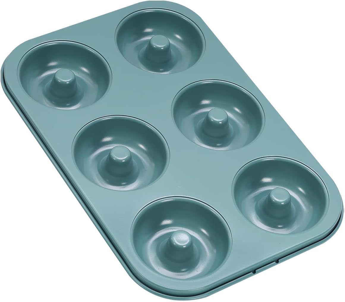 CHEFMADE Donut Pan, Nonstick Mini 12 Cavity Ring Donut pan for Baking, Bagel Pan Bakeware for Oven Baking (Green)