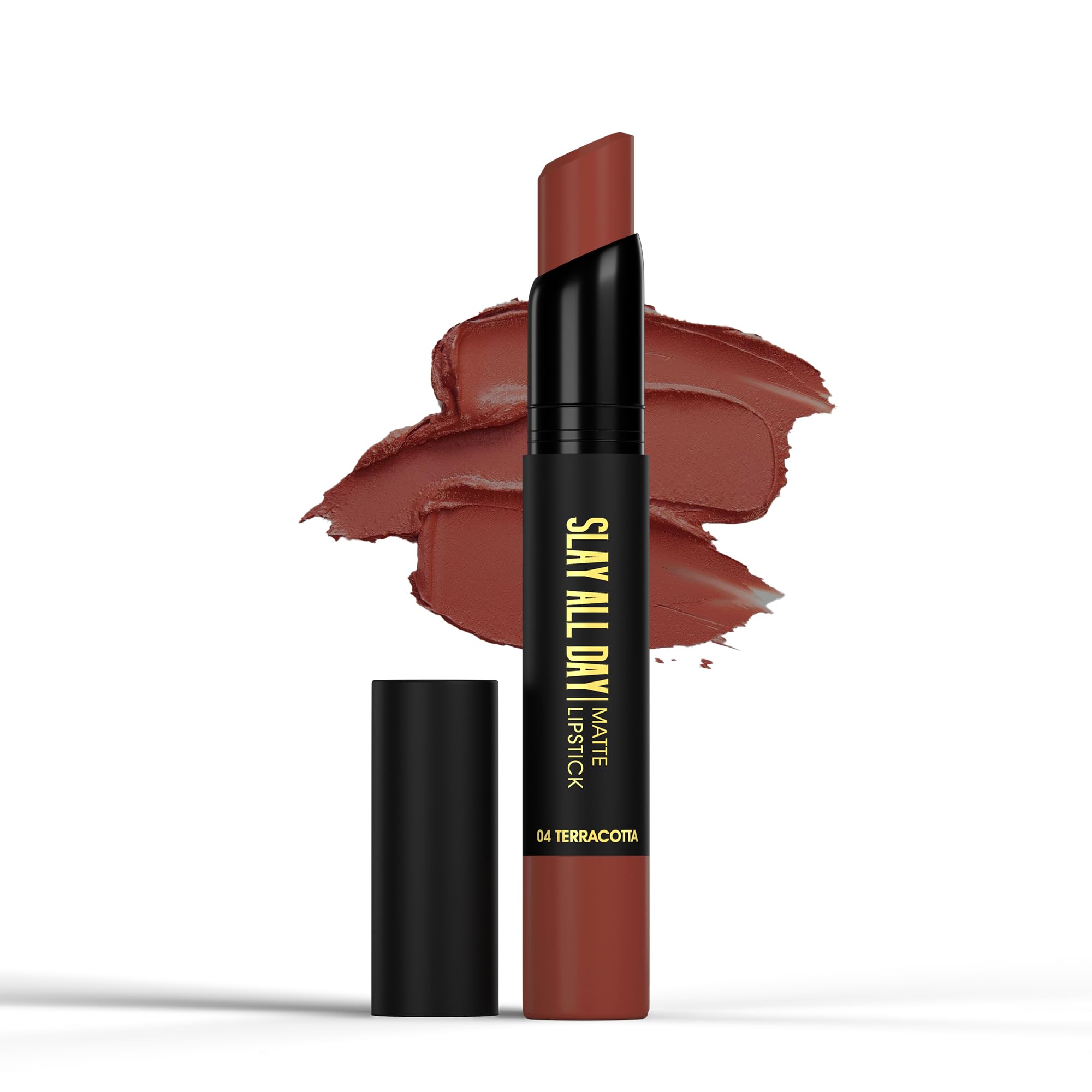 Hilary Rhoda Slay All Day Matte Lipstick | Transfer-proof & Smudge-proof | Long-Lasting & Premium Creamy Lipstick | Waterproof & Vibrant Colour lipstick | 2.6g (Terracotta - Shade 04)-picture-15
