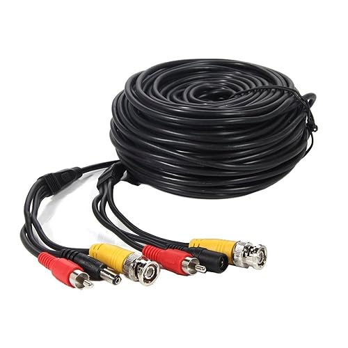 Miniatura 4 de Paquete de 4 cables de alimentación para cámara de seguridad de 50 pies, cable de alimentación de audio y video, todo en uno, BNC RCA, cable de