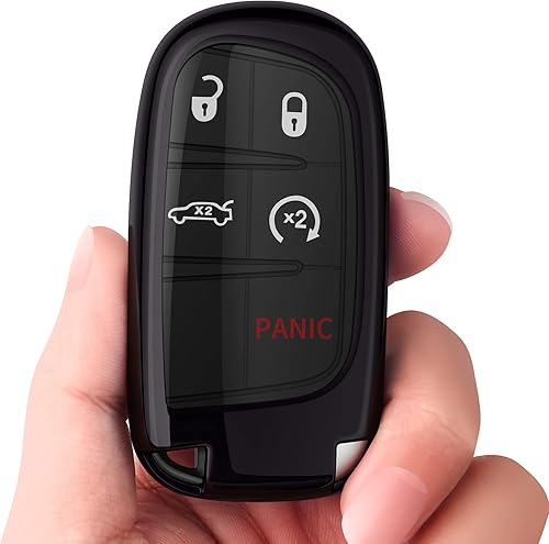 Tukellen Funda para llavero de Jeep Dodge de alta calidad, suave, carcasa de protección completa compatible con Jeep Grand Cherokee Wrangler Compass