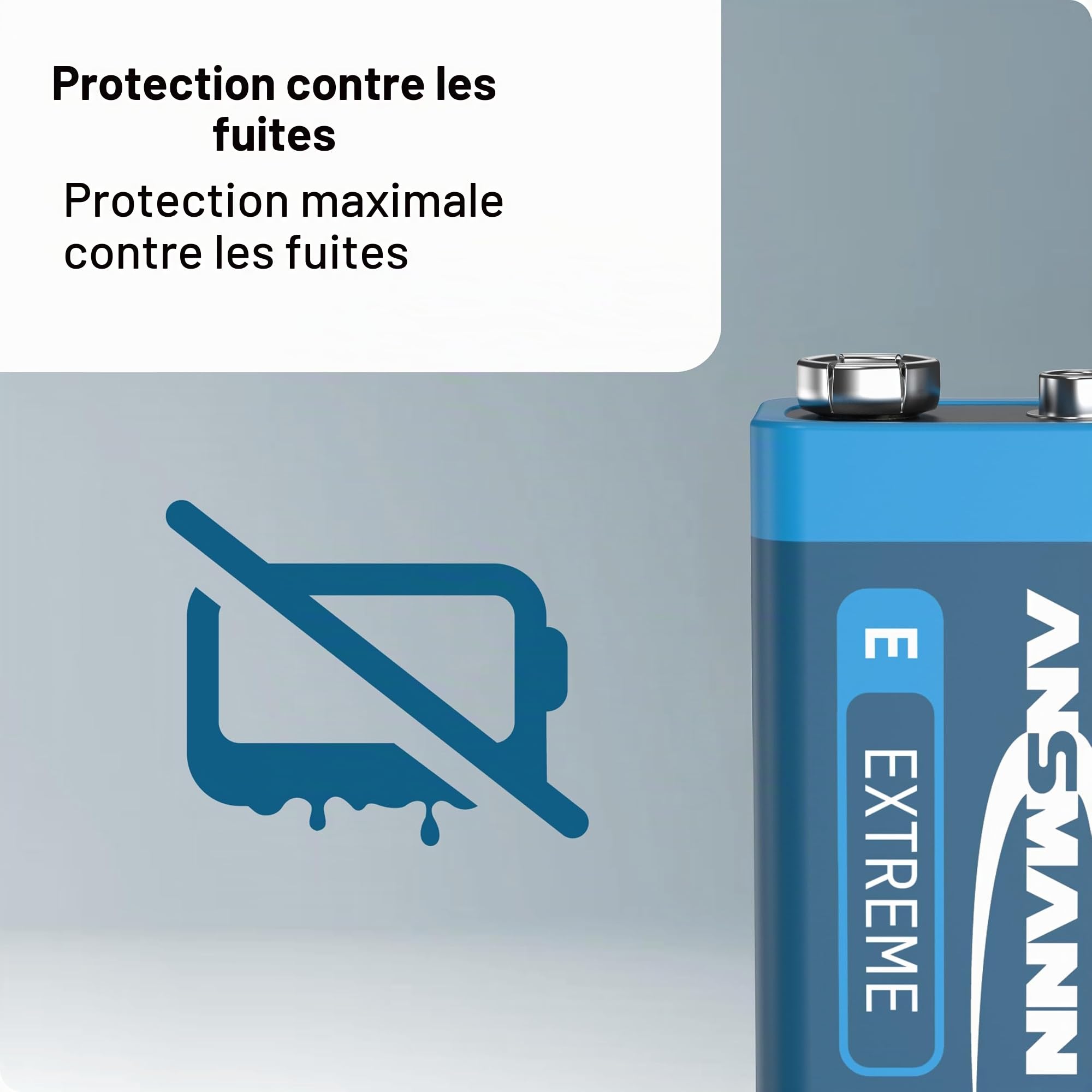 ANSMANN Piles Lithium 9V 6AM6 (Lot de 5) – Piles spéciales pour détecteur de fumée et Autre système d'alarme – Piles 9V résistantes, fiables et à Longue durée de Vie
