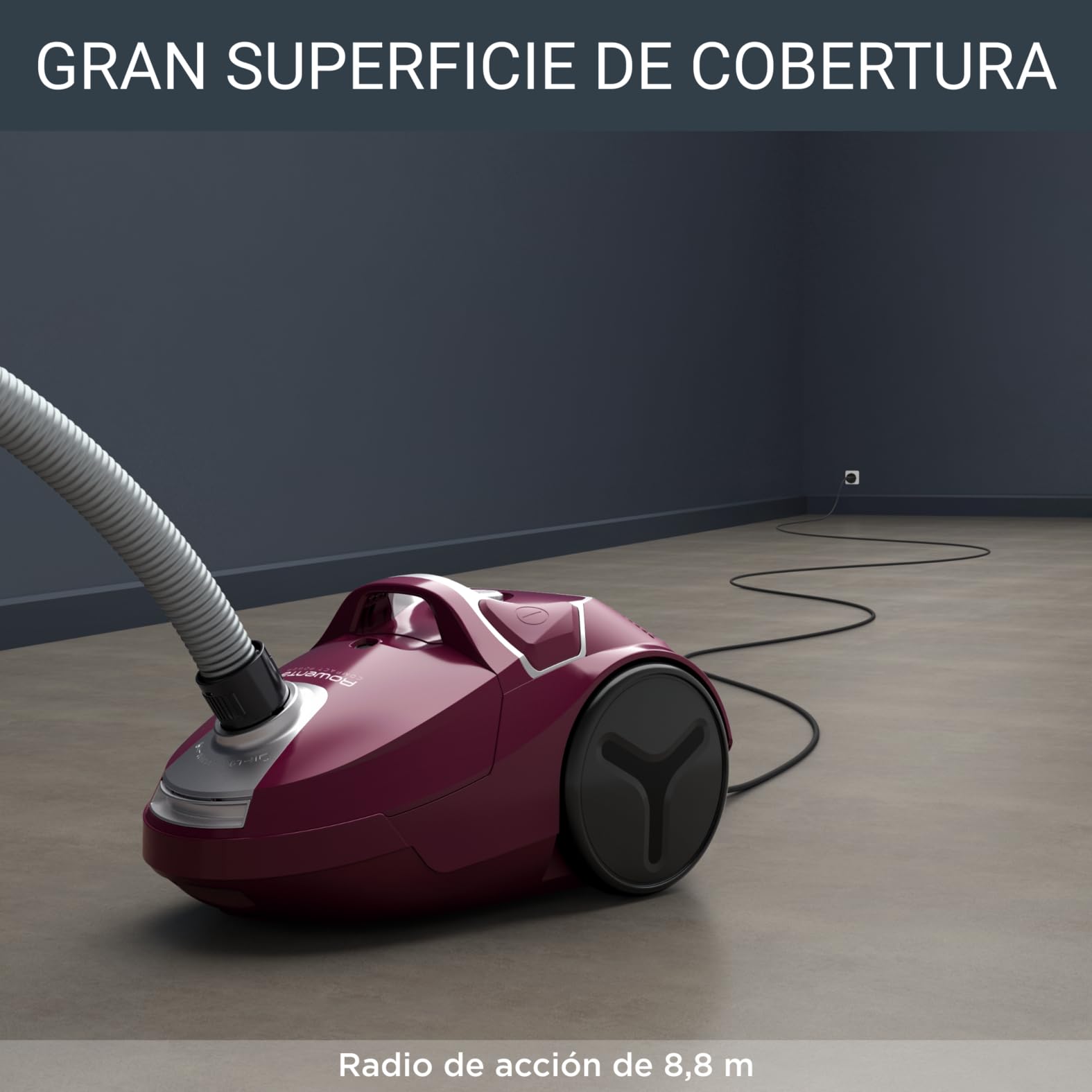 Rowenta Compact Power Morado RO3969EA - Aspirador trineo con bolsa de alta filtración y filtro permanente gran eficiencia, depósito de 3 L (Reacondicionado Certificado)