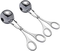 Vista 1 de 2 bolas de carne de acero inoxidable para hacer albóndigas de bola de albóndigas antiadherentes con asas antideslizantes desmontables, máquina