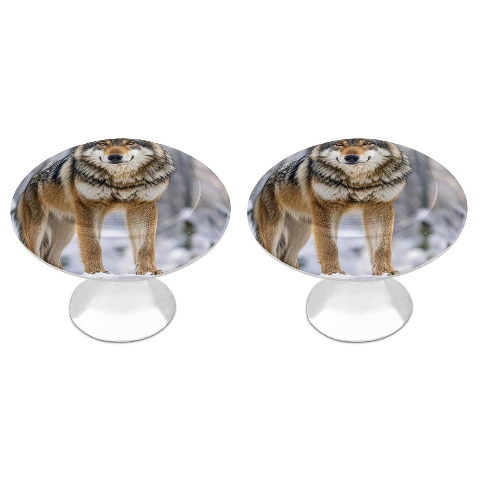 Fekiloot Style Wolf Cabinet Knob 2 Pack Mini Round Drawer Pulls Stainless Steel Dresser Drawer Knobs Kitchen Drawer Hardware For Bathroom Dresser Closet Door Knobs