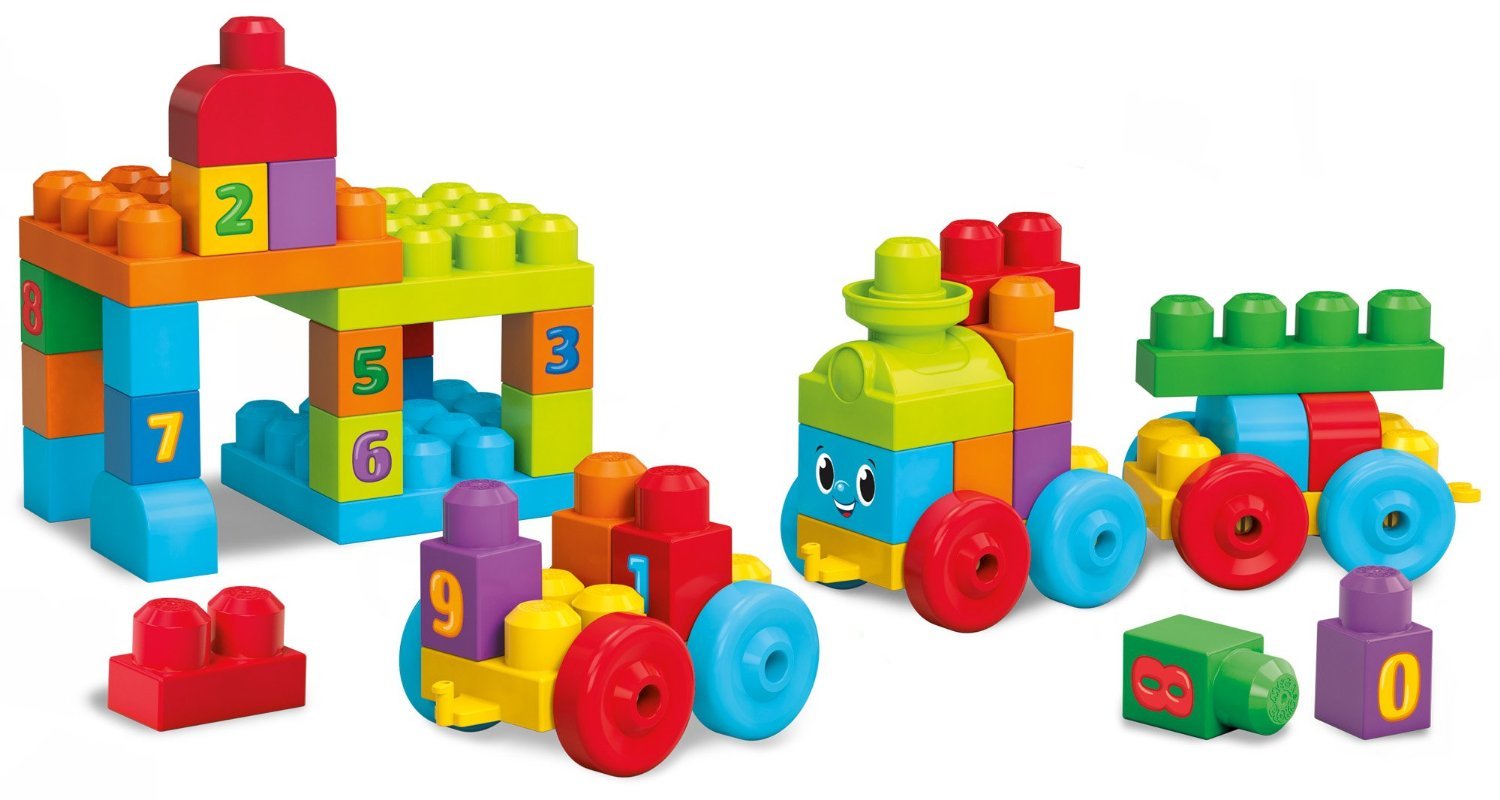 Mega Bloks - Tren Aprendizaje First Builders, Juego de construcción (Mattel DKX60)