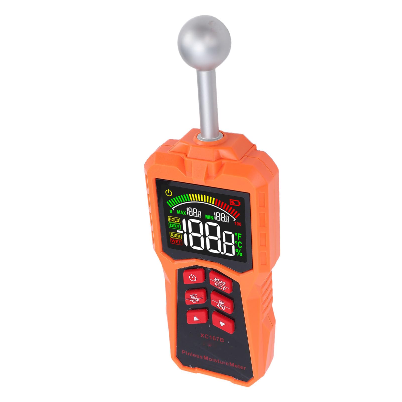 Fafeicy Medidor de Humedad sin Clavijas con Sensor de Bola para Pruebas No