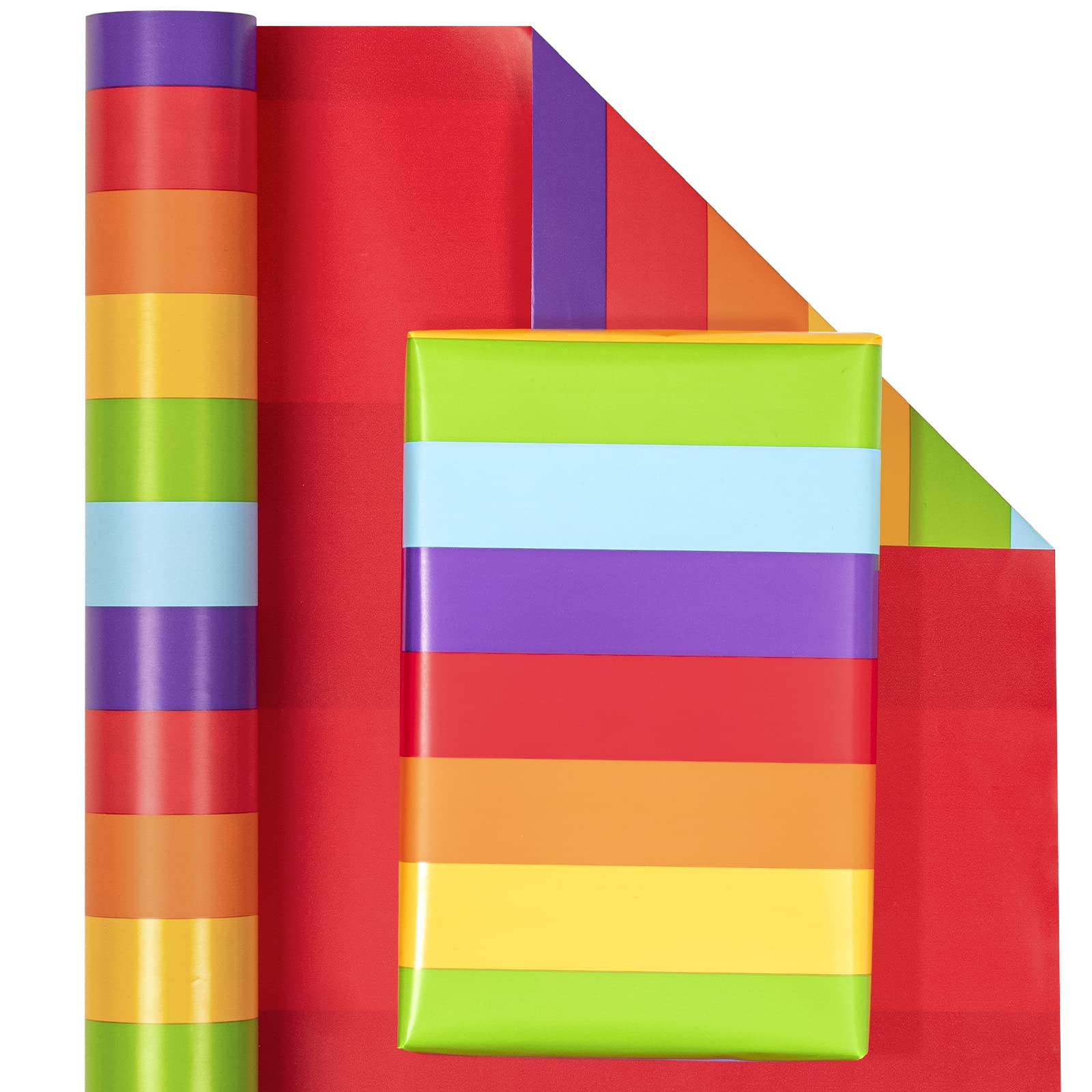 RUSPEPA Rouleau De Papier Cadeau Réversible - Motif Rose Et Pois Pour