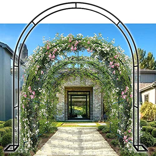 Arco de jardín metálico de 240x220 cm con base estable para enrejado de plantas 2