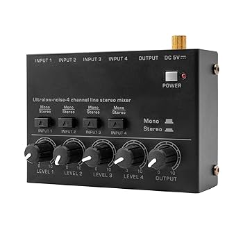 オーディオミキサー 4ch 小型 軽量 MicroMIX MH-400！送料無料 Amazon | Btuty 超低ノイズ4チャンネルラインステレオミキサー4