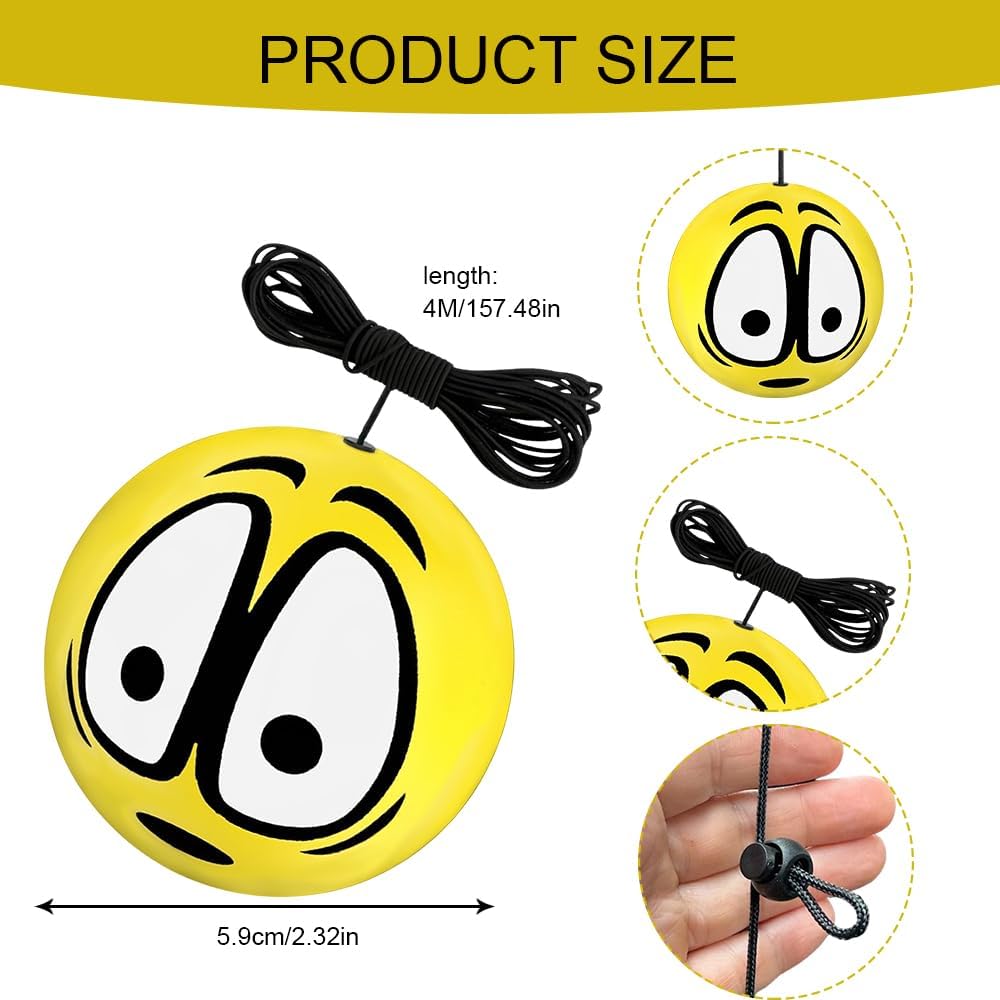 2PCS Garage Parking Aid Ball, Garage Parking Assist, Hanging Aid-Parking Guide System with Adjustable Rope & Screw Hooks, Garage Stop Indicator Parking Assist Ball for Cars (Eyes/2PCS) image 2