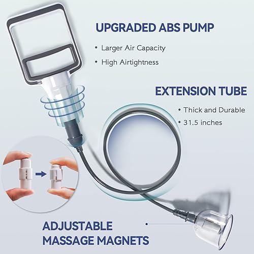 Vista 3 de KingPavonini Juego de terapia de ventosas de 24 tazas, juego profesional de ventosas chinas con magnético, ventosas al vacío portátiles