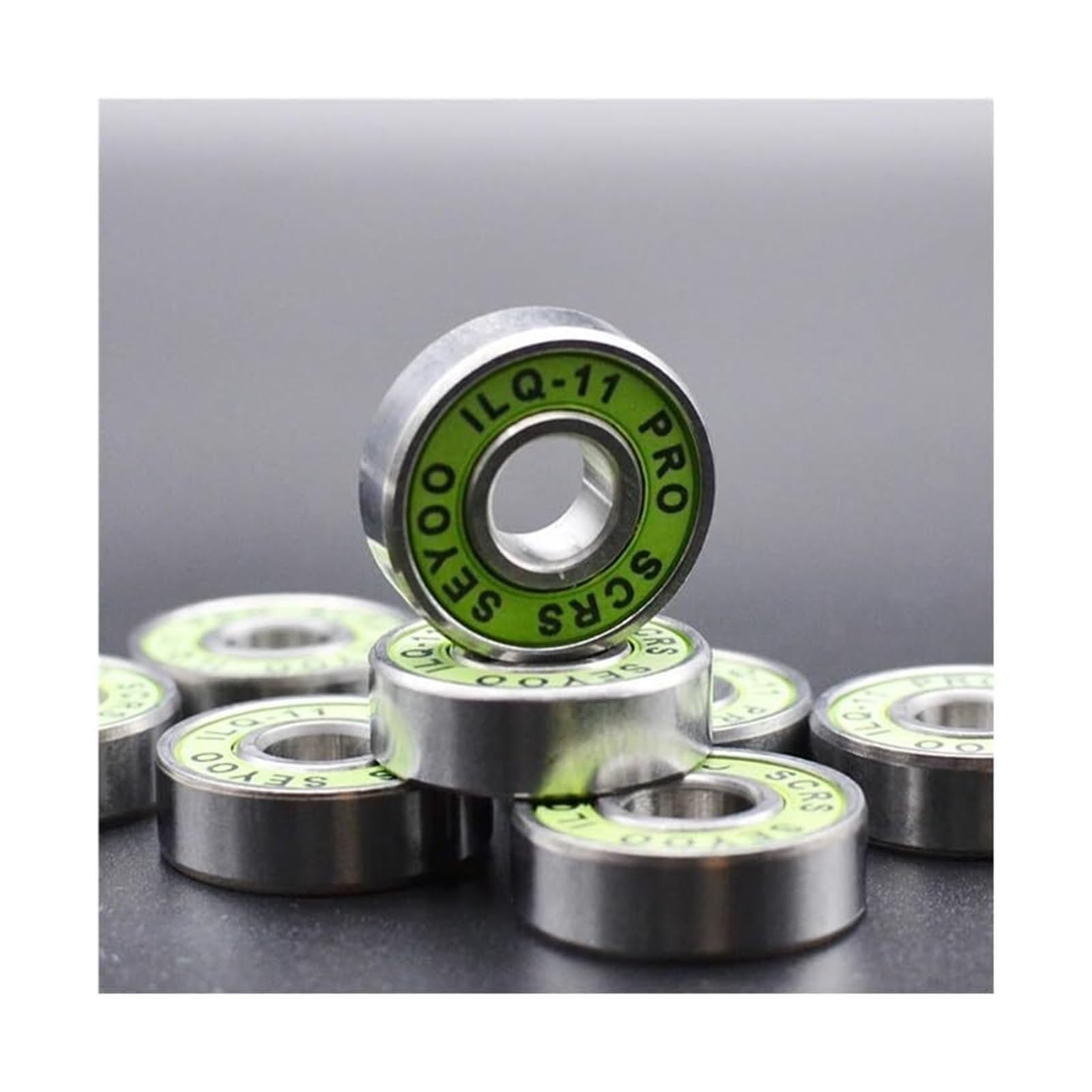 Rodamientos, 8 Uds 608 2RS rodamiento ILQ-11 8x22x7 verde Longboard velocidad patín en línea de rueda patinete suave,Durabilidad mejorada(8pcs Ilq-11 Green)