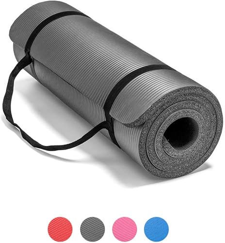 LOKATSE Home - Tapete de yoga grueso multiusos con correa de transporte de alta densidad