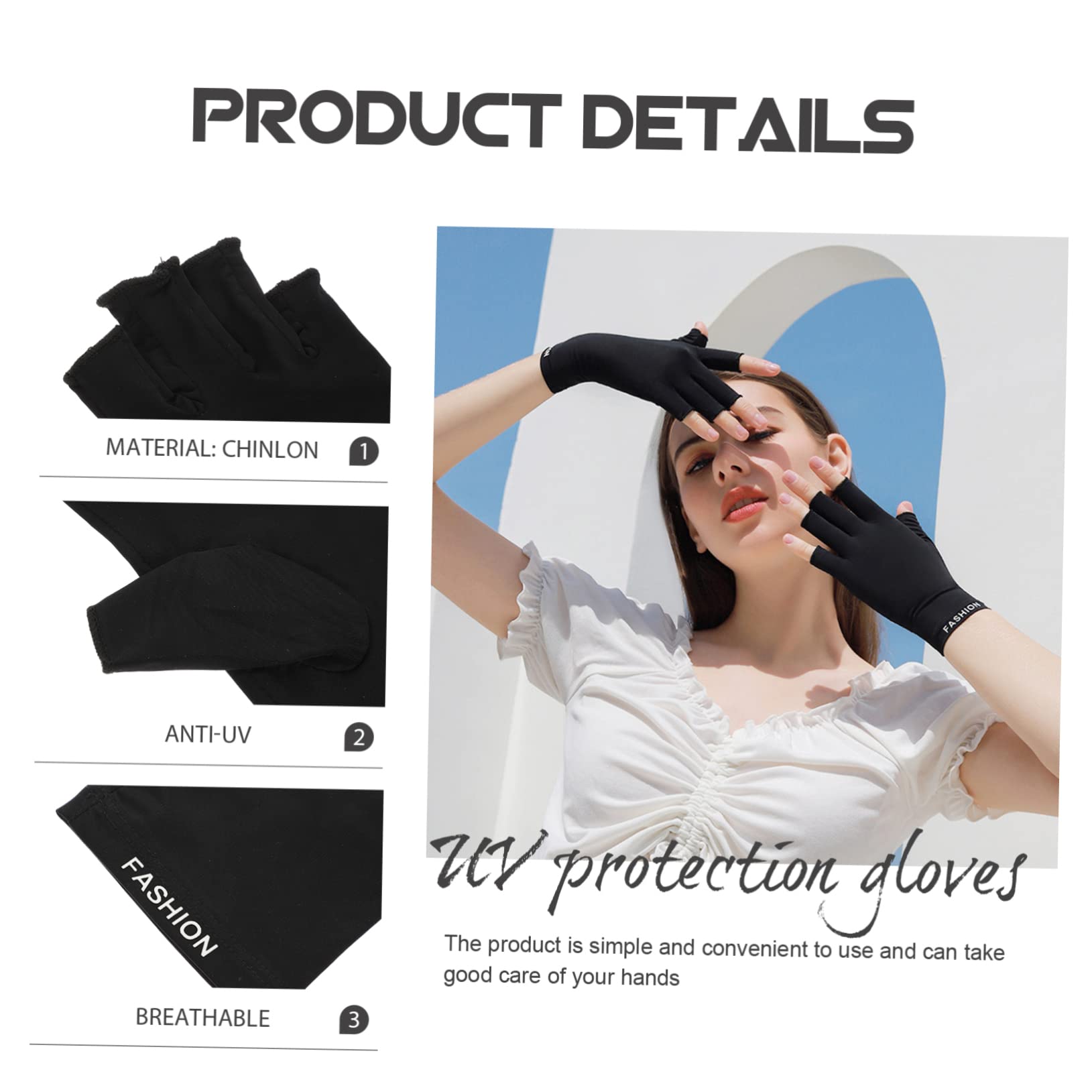 FRCOLOR 4 Pares De Guantes De Manicura Para La Piel - Guante De Uñas Uv Elástico Y Cómodo Para Salón En Casa