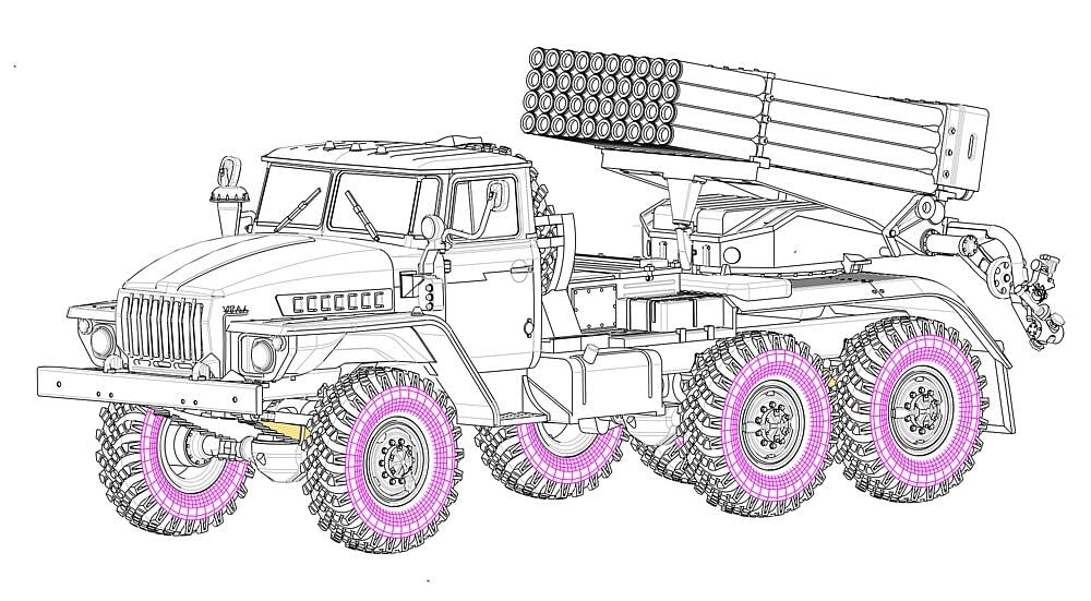 Hobbyboss 1:72 - BM-21 Grad Miultiple Rocket Launcher