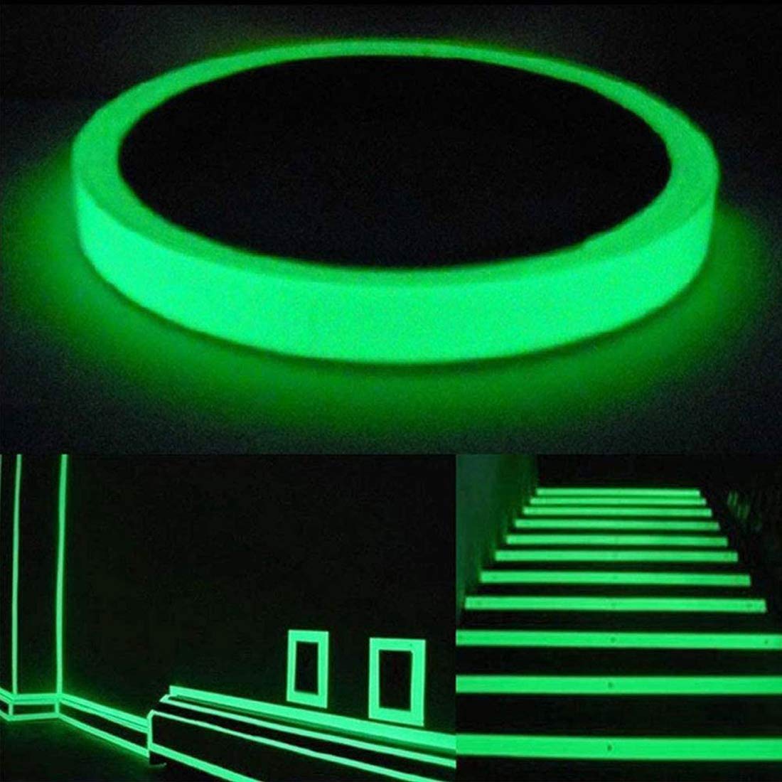 Glow in The Dark Tape - 4m x 2cm Glow Tape for Luminescent Emergency roll Safety Egress Markers Stairs, Walls, Steps, exit Sign
