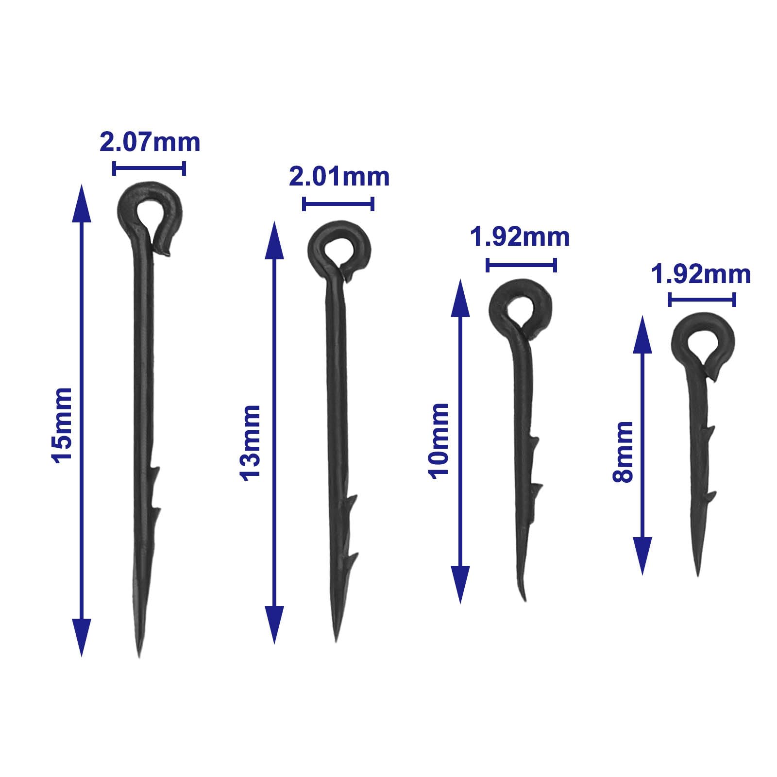 ECSiNG 60 szt. Metal Bait Spike Carp Fishing Hook Fishing Hook Nadaje się do większości przynęt, w tym kompatybilny z Boilie Maggots kompatybilny z kukurydzą i większością przynęt koktajlowych
