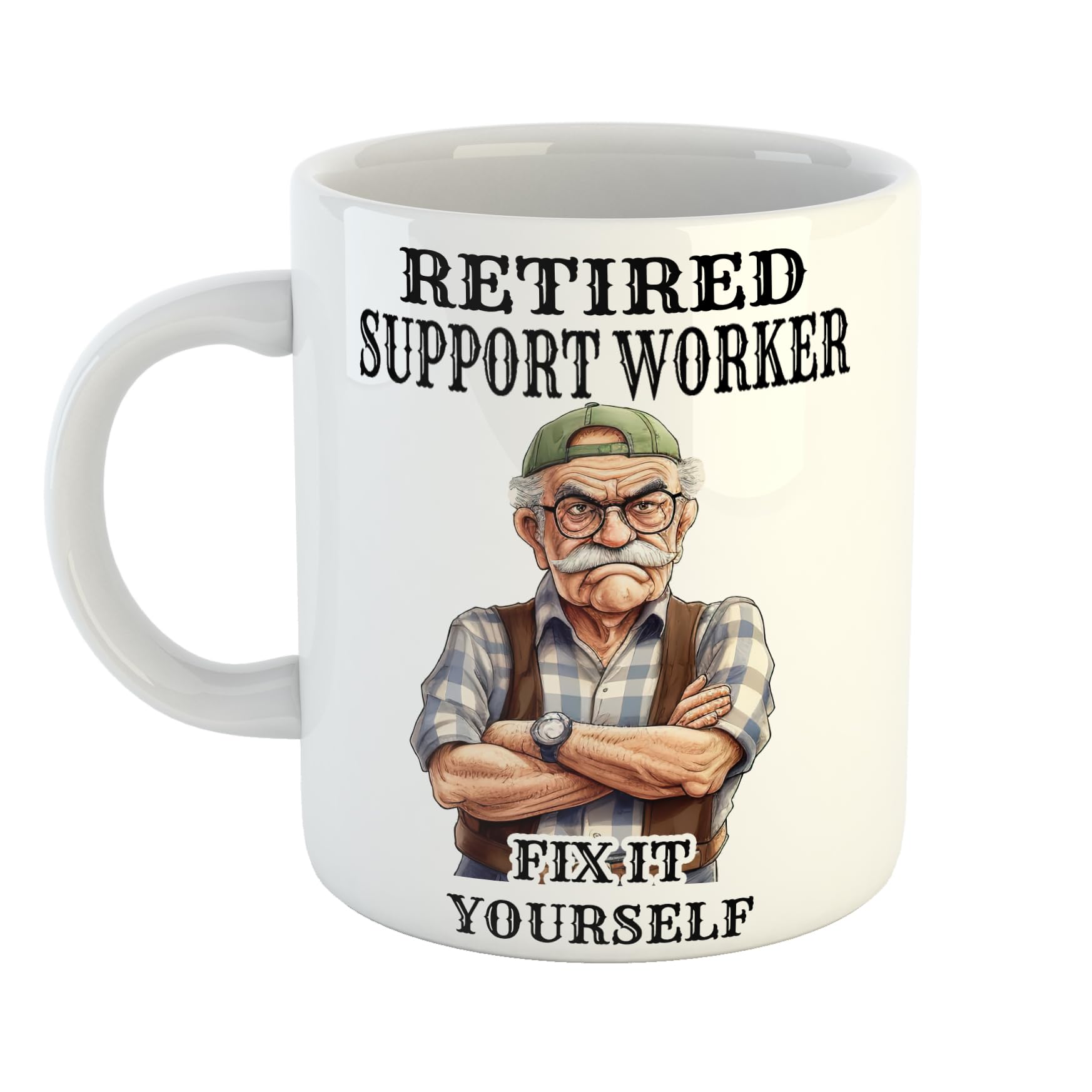 Retired Support Worker Fix It Yourself Funny Dad Retirement Gift Mug