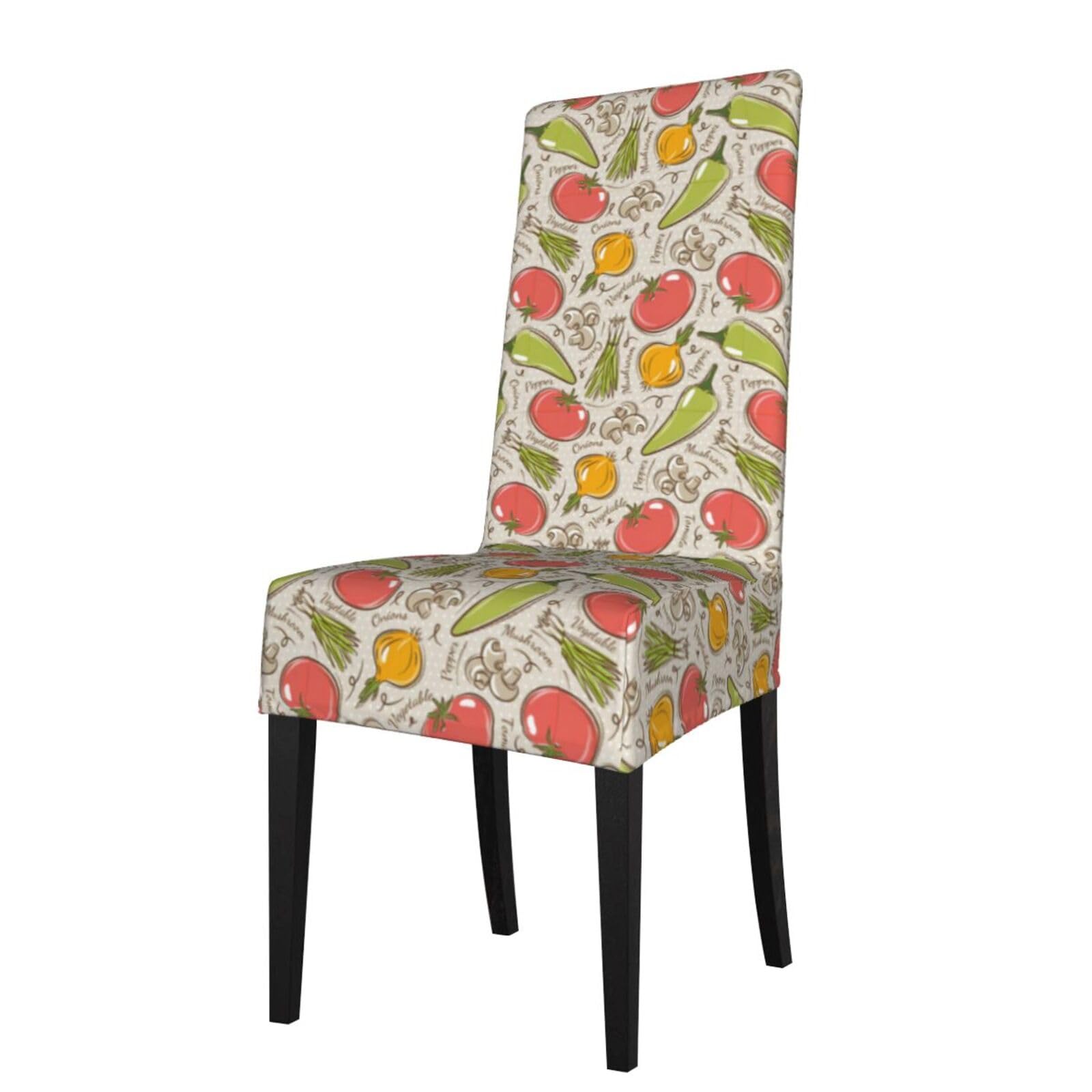 YYHHAOFA Vegetable Fruit Prints Protection Cover for Dining Chair - Stretch Slipcovers, Easy Refresh for Your Dining Room & Event Decor