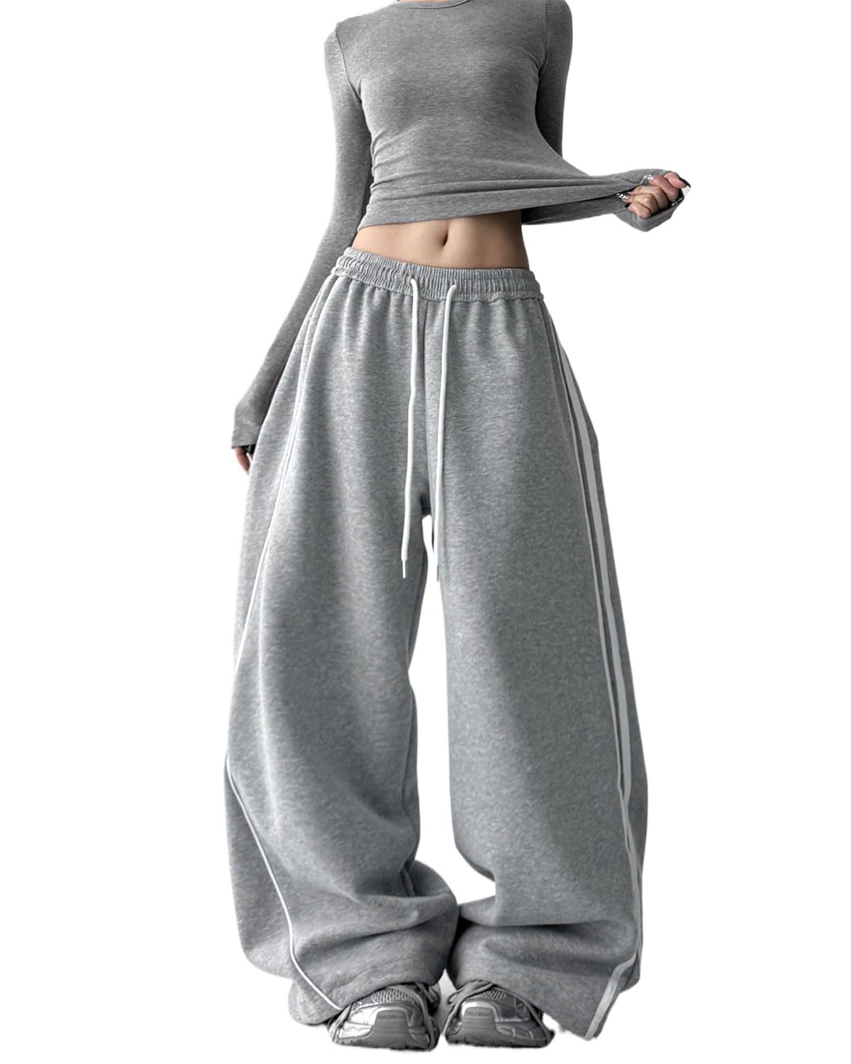 Skateboard Frog Y2K Sweatpants Women Harajuku Streetwear Wide Leg Baggy Pants Athletic Joggers Drawstring Trousers
