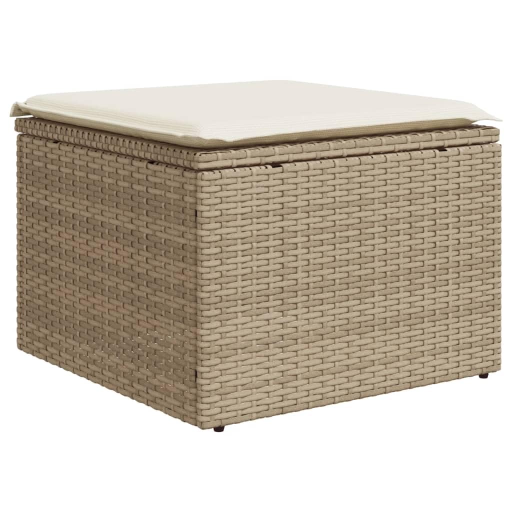 Set divani da giardino con 7 pezzi in polyrattan beige patio terrazza veranda esterno arredo lounge modulare con cuscini sfoderabili e resistente alle intemperie