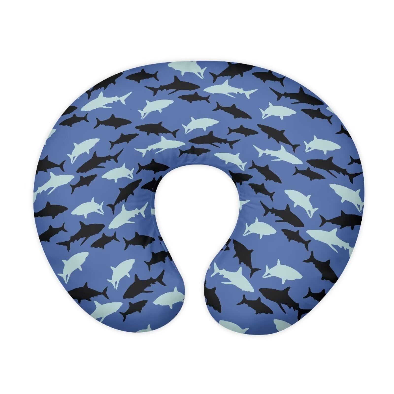 Nopersonality Shark Baby Nursing Pillow Cover Removable Breathable Breastfeeding Pillow Slipcover for Bottle Feeding, Lightweight Stretchy Nursing Pillow Case
