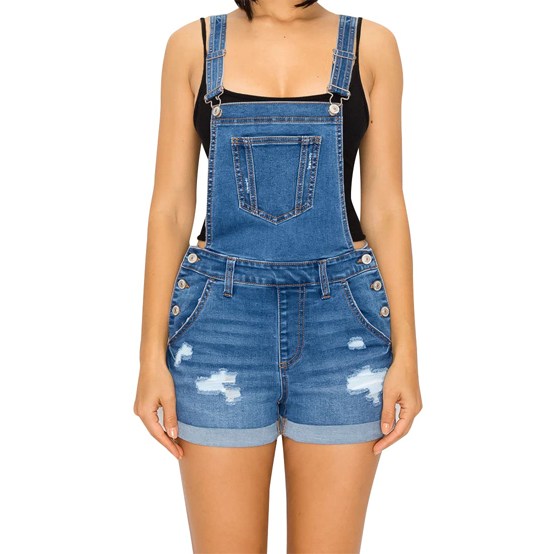 Amazon.com: JTB Wax Women's Juniors Cute Denim Overall Shorts