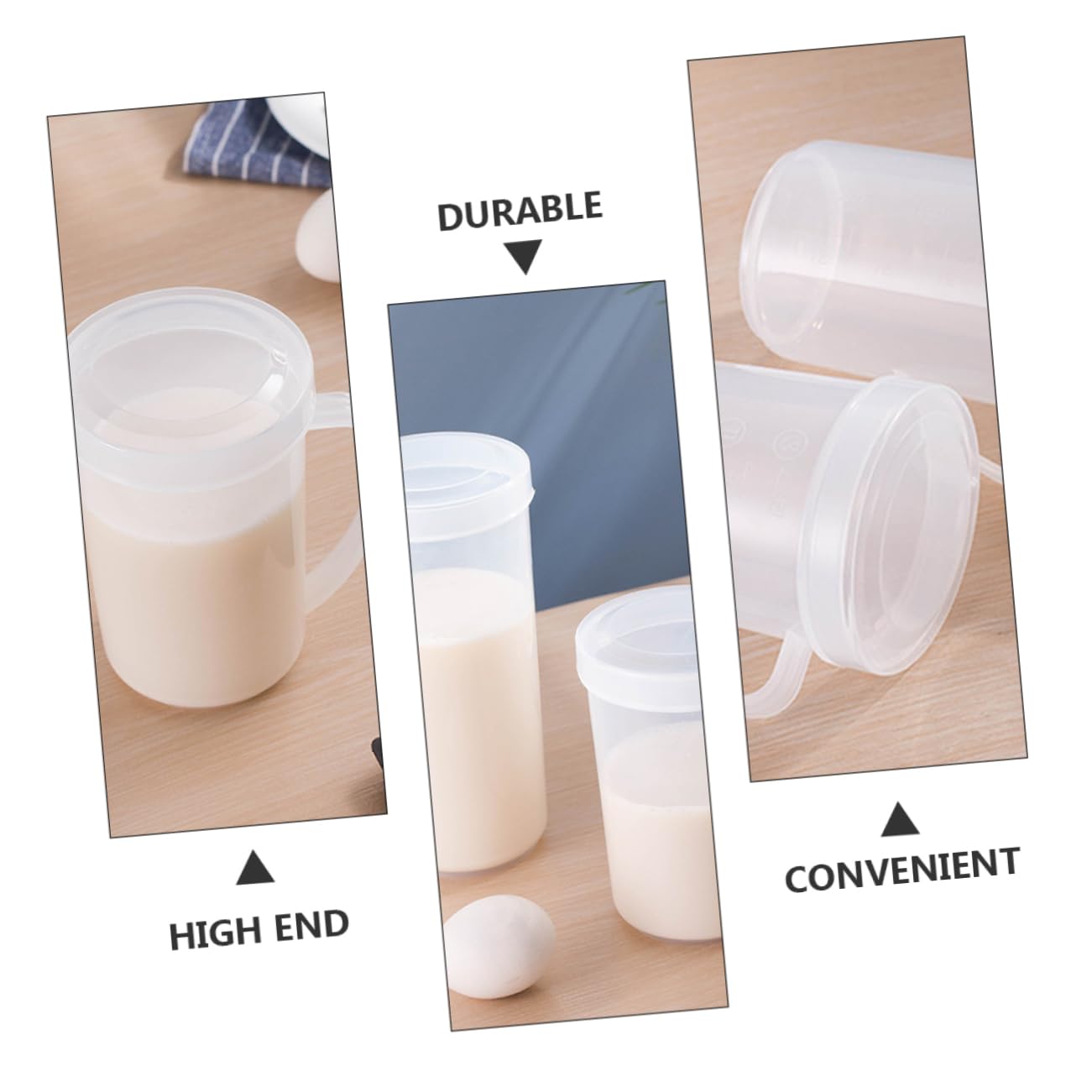 POPETPOP 3 Sätze Tasse Klein Rosa Messbecher Kaffeekännchen Coffee Pot Frühstücksglas Milk Jug Massstab Kaffeekrug Kaffeekannen Mit Plastik Weiß Wiederverwendbar 2 Stück * 3