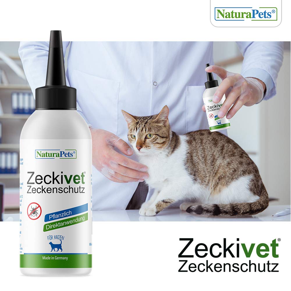 Zeckivet Katzen Zeckenschutz (40ml) – Pflanzliches Zecken- und Flohschutz Spot-ON als Direktanwendung an der Katze gegen Zecken, Milben, Flöhe