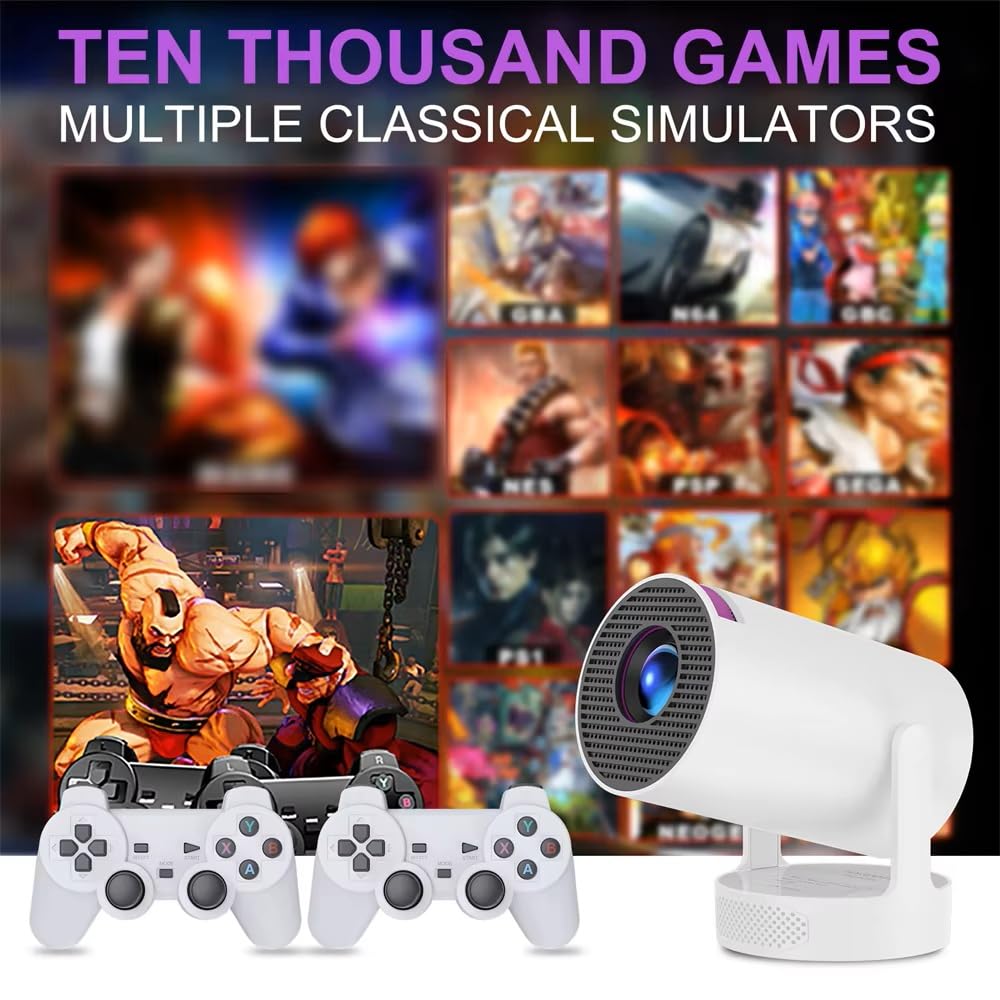 Console per videogiochi retrò G300 Mini proiettore intelligente portatile Proiettore domestico Sistema Android11 ​​1080P 64 GB Giochi per regali