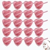 20 Sets Plastic Heart-Shaped Facial Mask Mixing Bowl with Spatula - Facemask Bowl DIY Skincare Tools for Women, Home & Professional Beauty Salon Use (Pink)