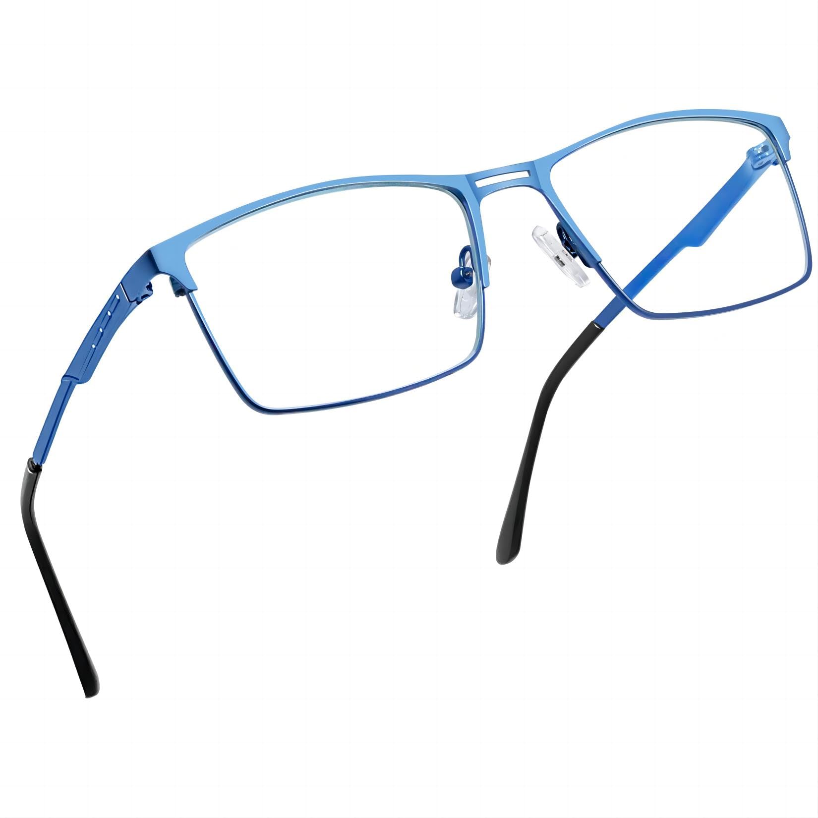 Joopin Gafas Luz Azul Hombre Mujer Rectangulares Lentes Anti Filtro Azul para Gaming Pantallas Ordenador Antifatiga y Antireflejantes Marco de Metal