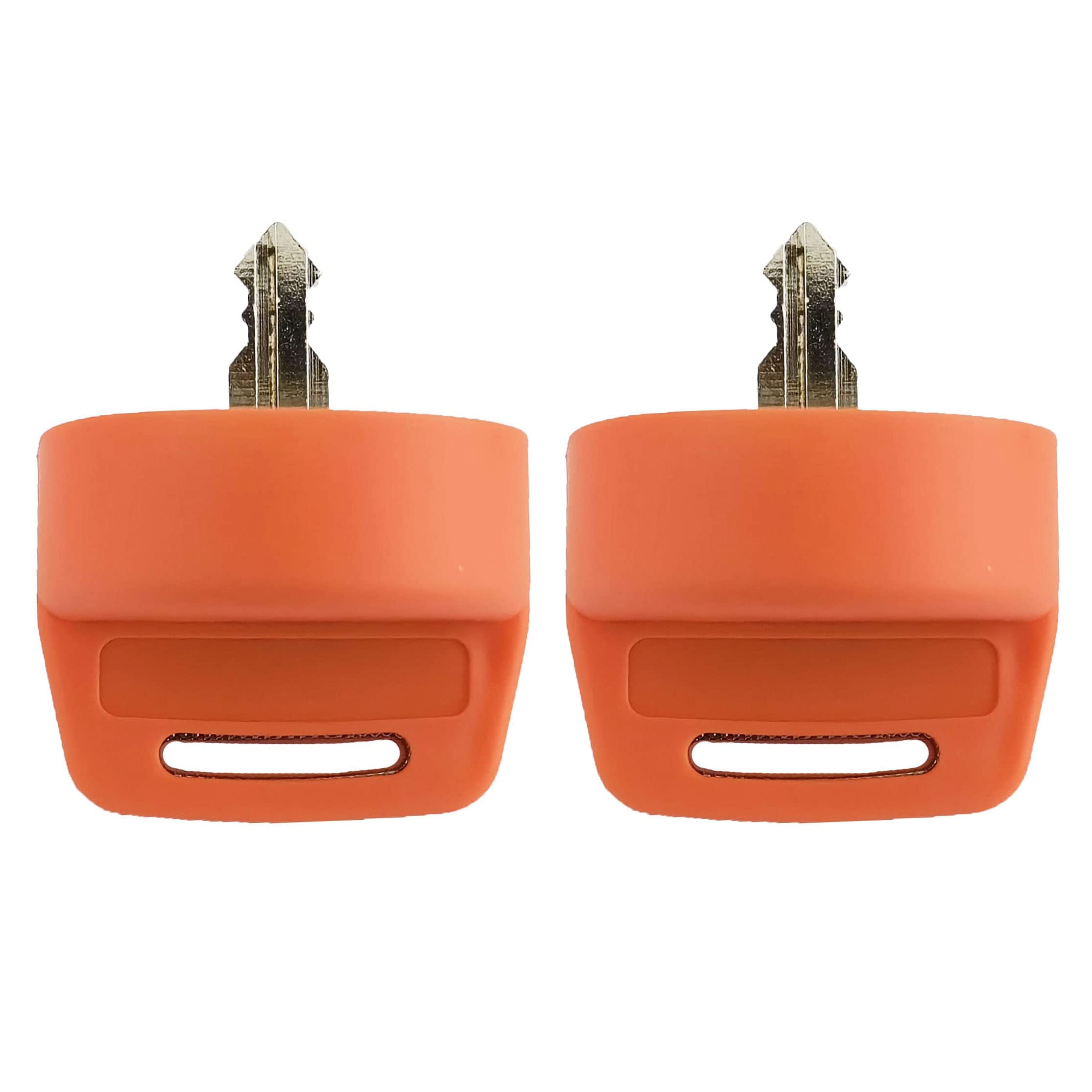 2X Ignition Switch Key Cover Compatible with Polaris General Ranger Sportsman Quad RZR 570 800 900 XP1000 Yamaha G9 G14 G16 G22 G29 Golf Cart Key (Orange)