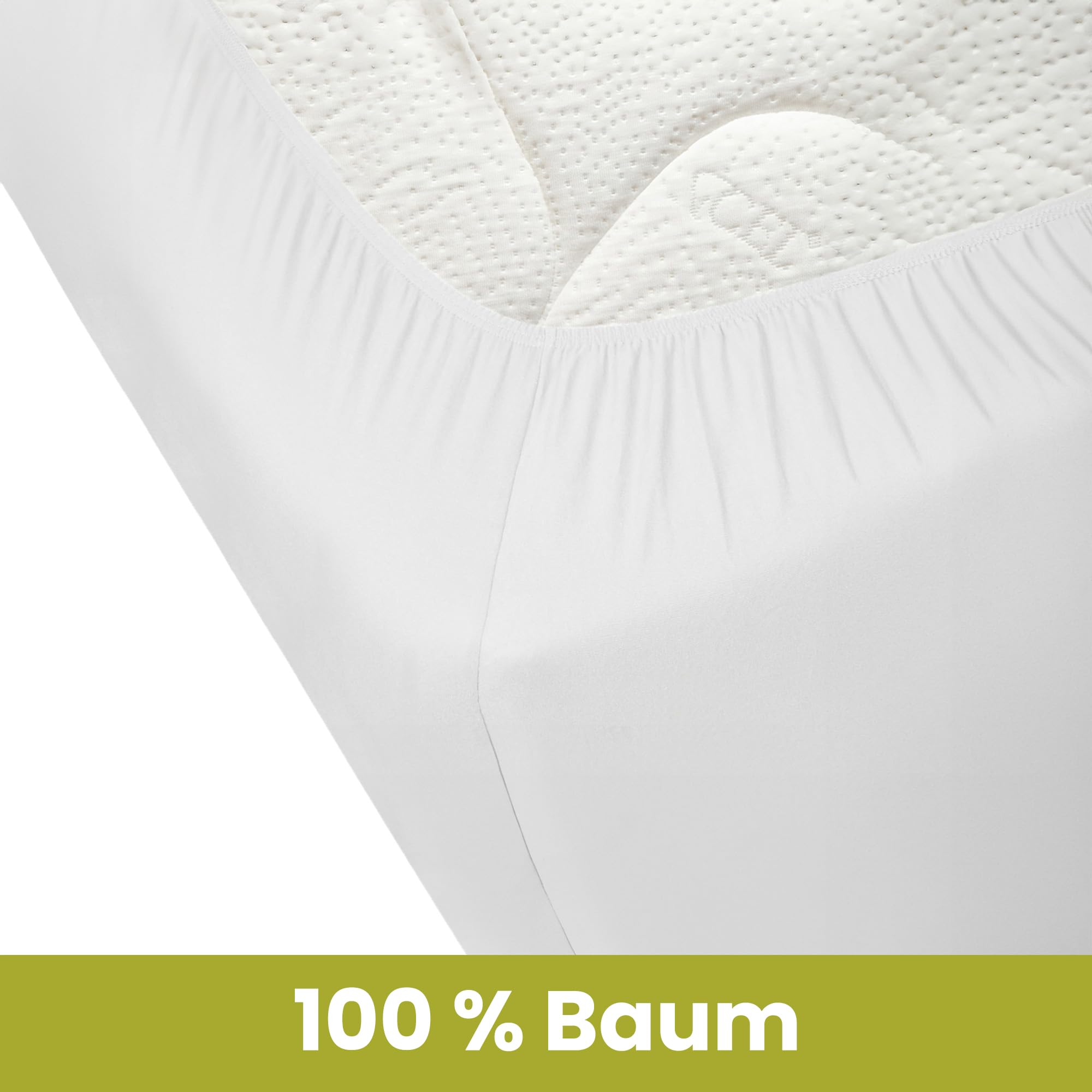 Matratzenschoner aus Flanell Wohnmobil 4 Teilig - komplete Set Weiß für Wohnmobil - Spannbettlaken Wohnmobil 4 Teilig - für Matratze Wohnmobil - Oeko-TEX 100% Baumw - 4 Teilig