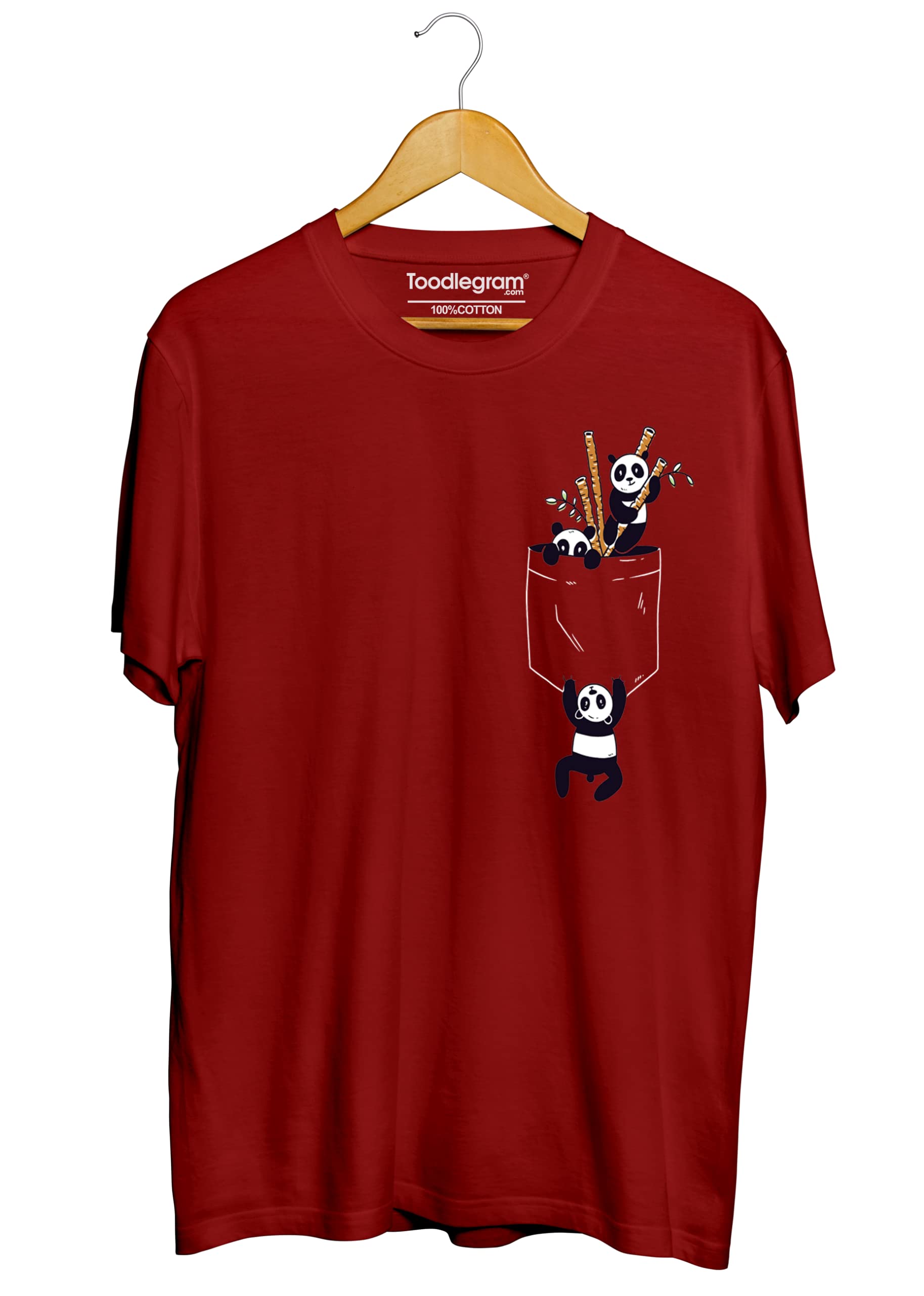 ToodlegramPlus Size T-Shirt, Pocket Panda Unisex T-Shirt, Round Neck, Regular