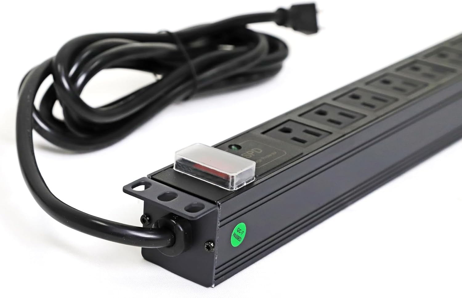 Aeons 1U 19" Rack Mount Server Network PDU Power Strip, 10 Right Angle Outlets 15A Surge Protector Overload Protection, 10ft Power Cord, Rackmount Metal Slim Design, UL