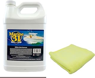 Marine 31 Mildew Stain Remover & Cleaner - Marine & Boat, Home & Patio, Bathroom & Shower Cleaner (Gallon & Towel Kit)