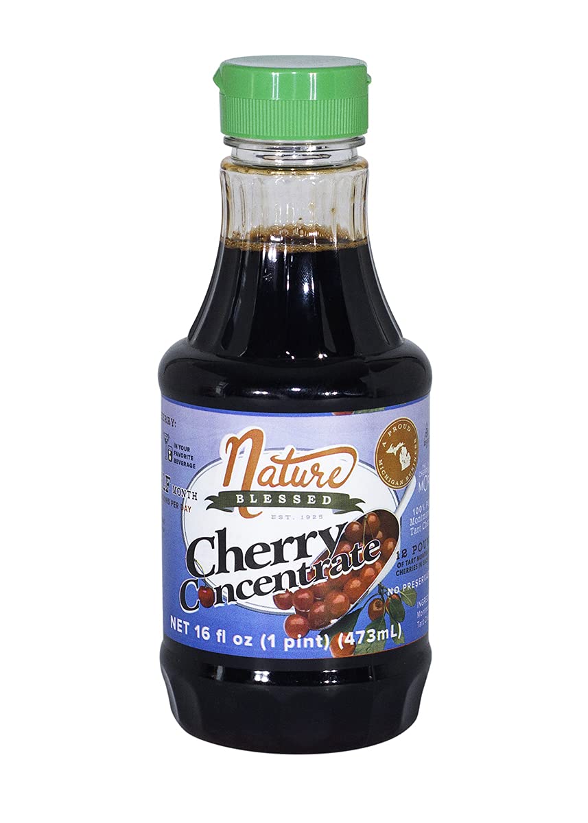 Nature Blessed 100% Pure Tart Cherry Concentrate - 1 Pint (16oz Bottle), Very refreshing drink alone or in Smoothie, All Natural, No added Sugar or Preservatives Harvest Special - Price reduced from $36.00 to $33.50 per pint.
