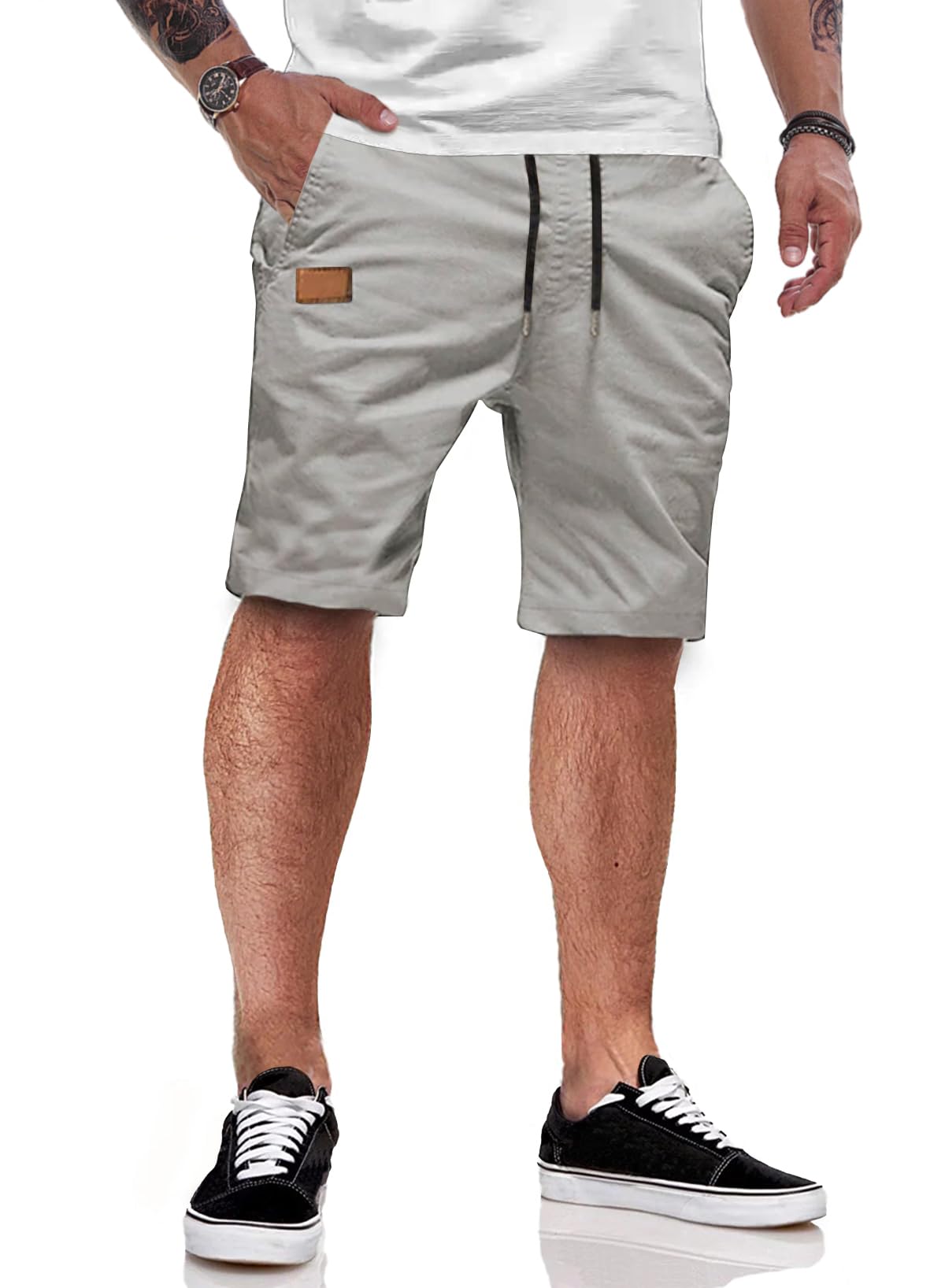JMIERR Pantalones Cortos Hombre Verano Shorts Casual Chino con Bolsillos