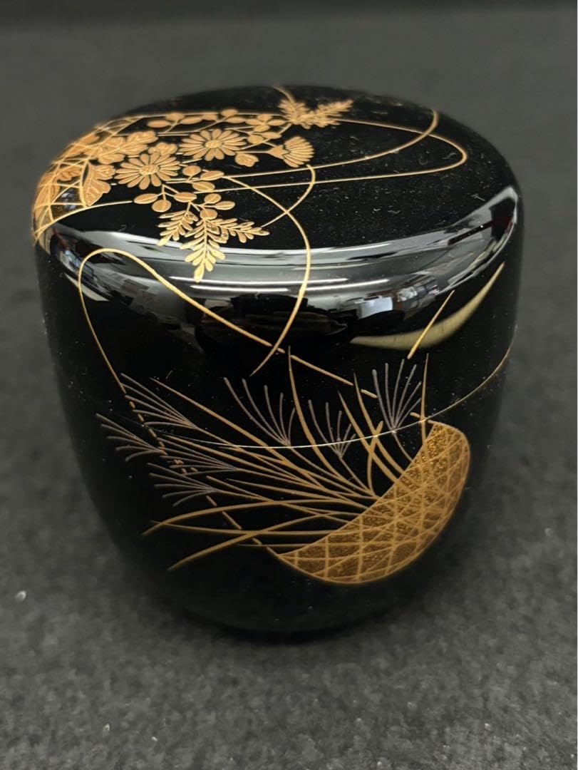 Amazon.co.jp: 吉田 華正/秋草花筅蒔絵 棗 なつめ 茶道具 茶道 骨董品  