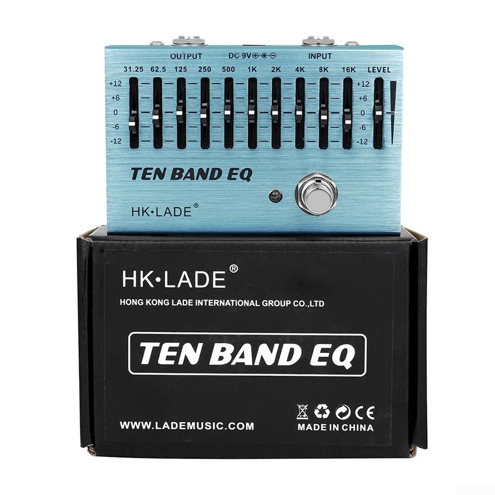 Equalizzatore a pedale equalizzatore a 10 bande, effetto per chitarra, True Bypass per chitarra e basso, incluse chitarre a 4 corde/5 corde/6 corde/7 corde
