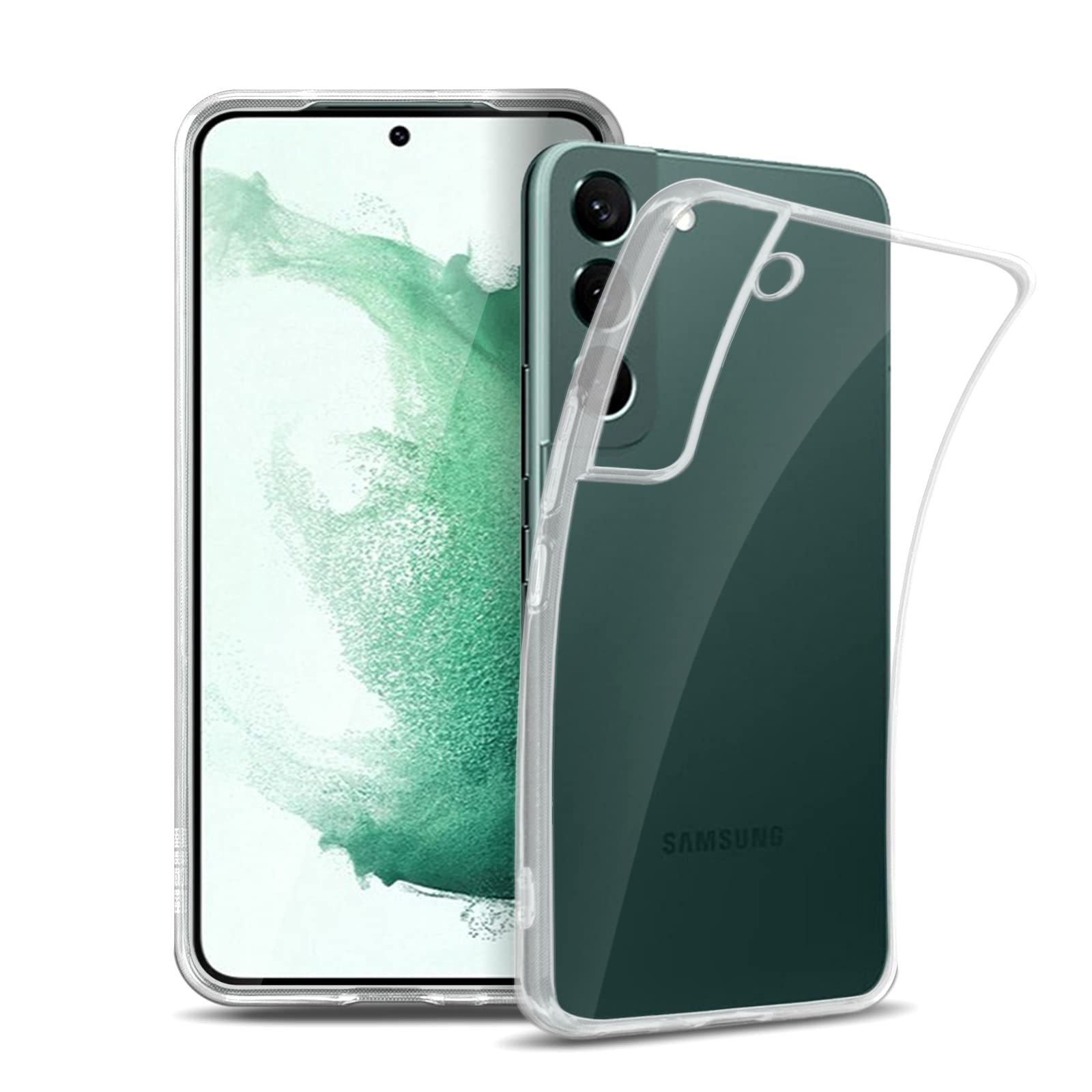 ROVLAKCase Compatible with Samsung Galaxy S22 Clear Ultra Slim Case Anti Yellowing Soft TPU Silicone Anti-Fingerprint Cover+Shockproof Case Full Body Protection