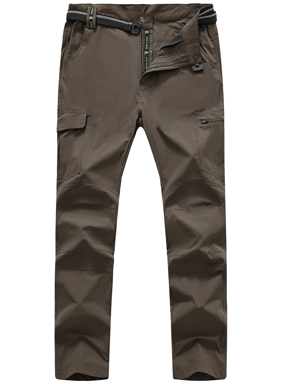 Photo 1 of TBMPOY Men's Hiking Work Cargo Pants Lightweight Waterproof Quick Dry Outdoor Mountain Pant Summer Fishing Camping Brown M
