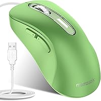 Vista 14 de memzuoix Ratón con cable, ratón USB para computadora de 1400 DPI, mouse óptico móvil de diseño ergonómico con cable de 5 pies para laptop, PC, Rojo