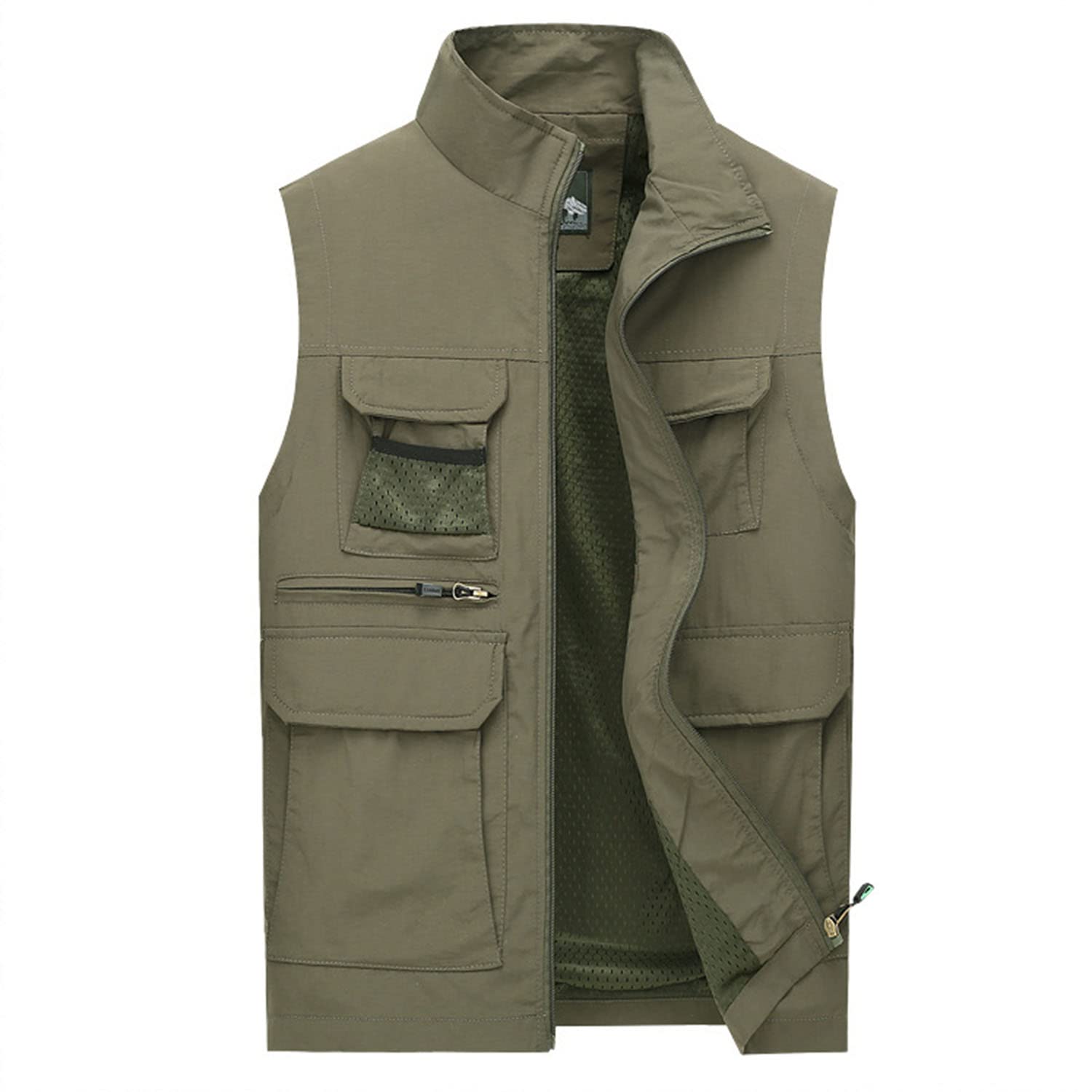 Chaleco para Hombre Chaleco Sin Mangas con Multibolsillos Chaleco De Pesca Casual para Exteriores Chaleco Transpirable para Viajes Y Senderismo Chaqueta De Fotografía Multifuncional
