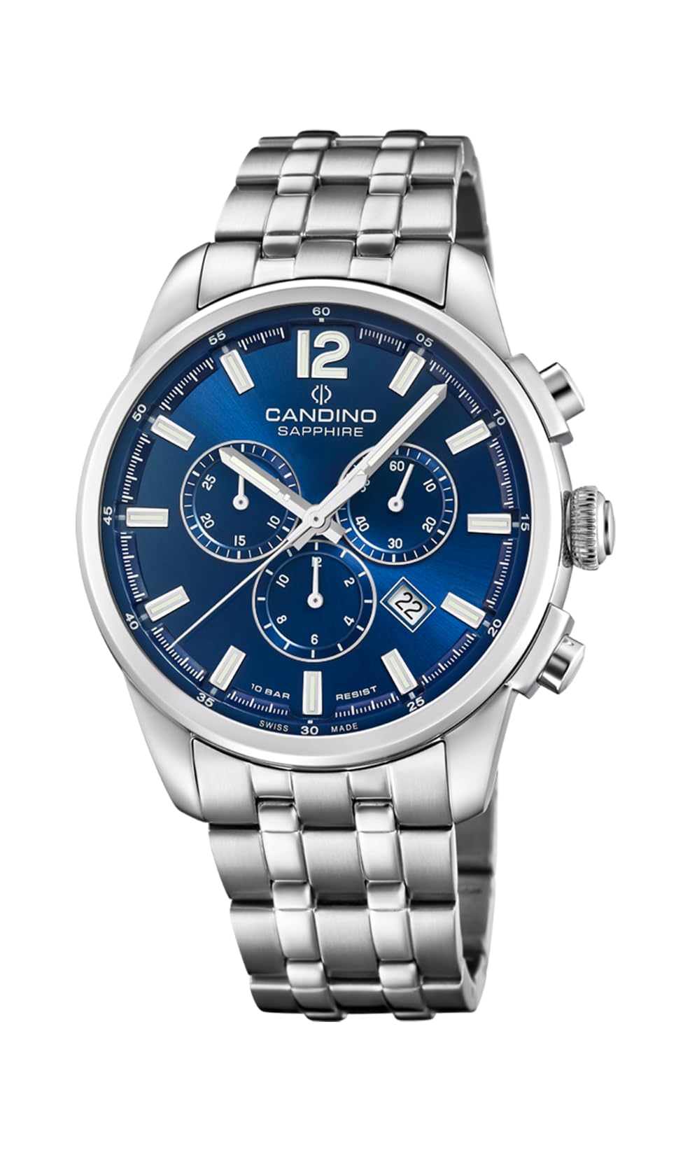 Candino Swiss Reloj Hombre Analógico de Acero Inoxidable 316l