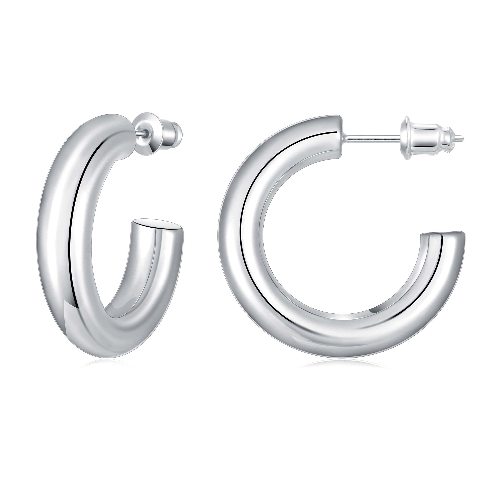 Gacimy 14K Gold Plated Chunky Open Hoop Earrings for Women