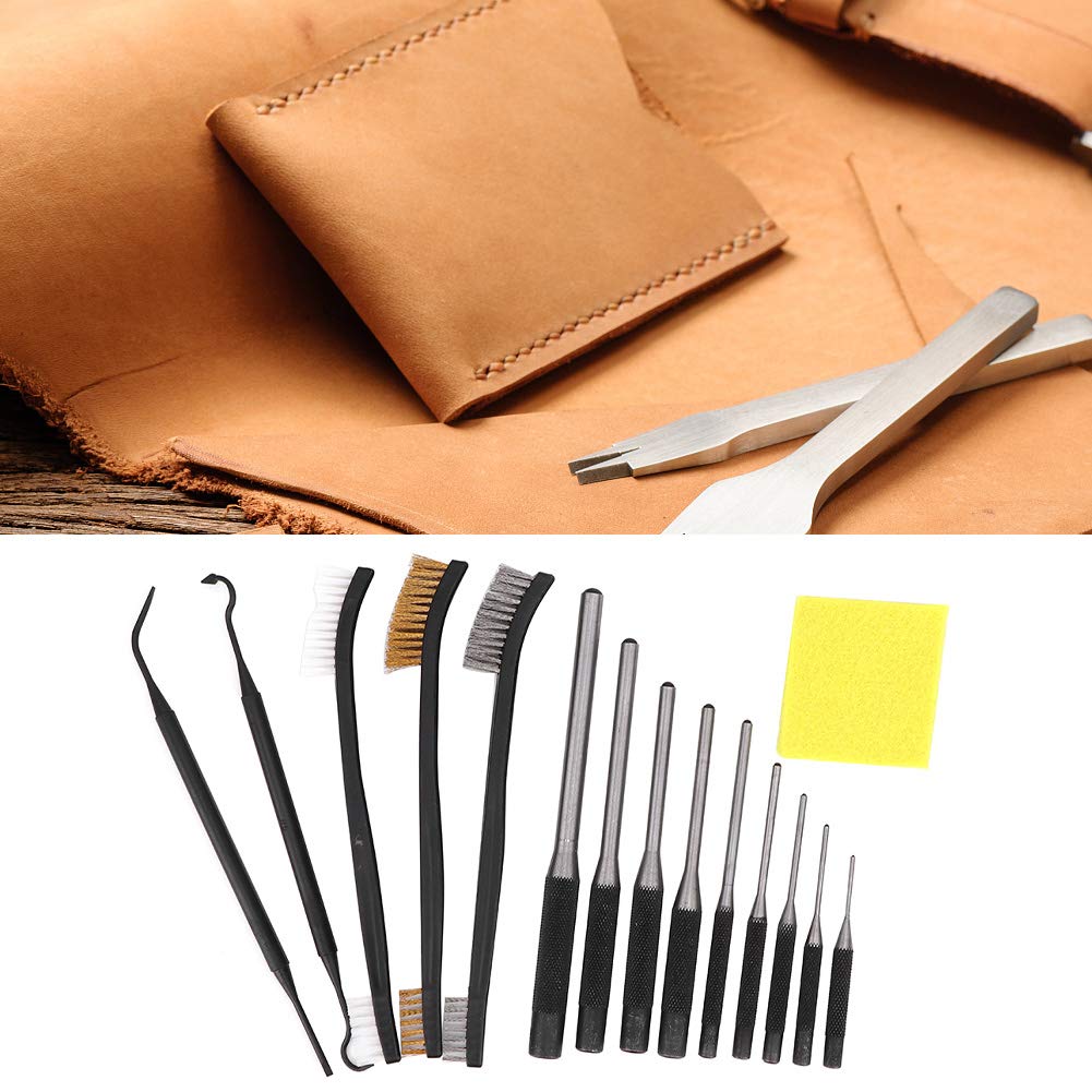 Buachois Kit di Pulizia Della Pistola, 15 Pezzi Set Per Pulizia Pistola Calibro, Punzone Per Spilli E Spazzole a Doppia Estremità con Plettro in Acciaio Inossidabile E Panno Per La Pulizia
