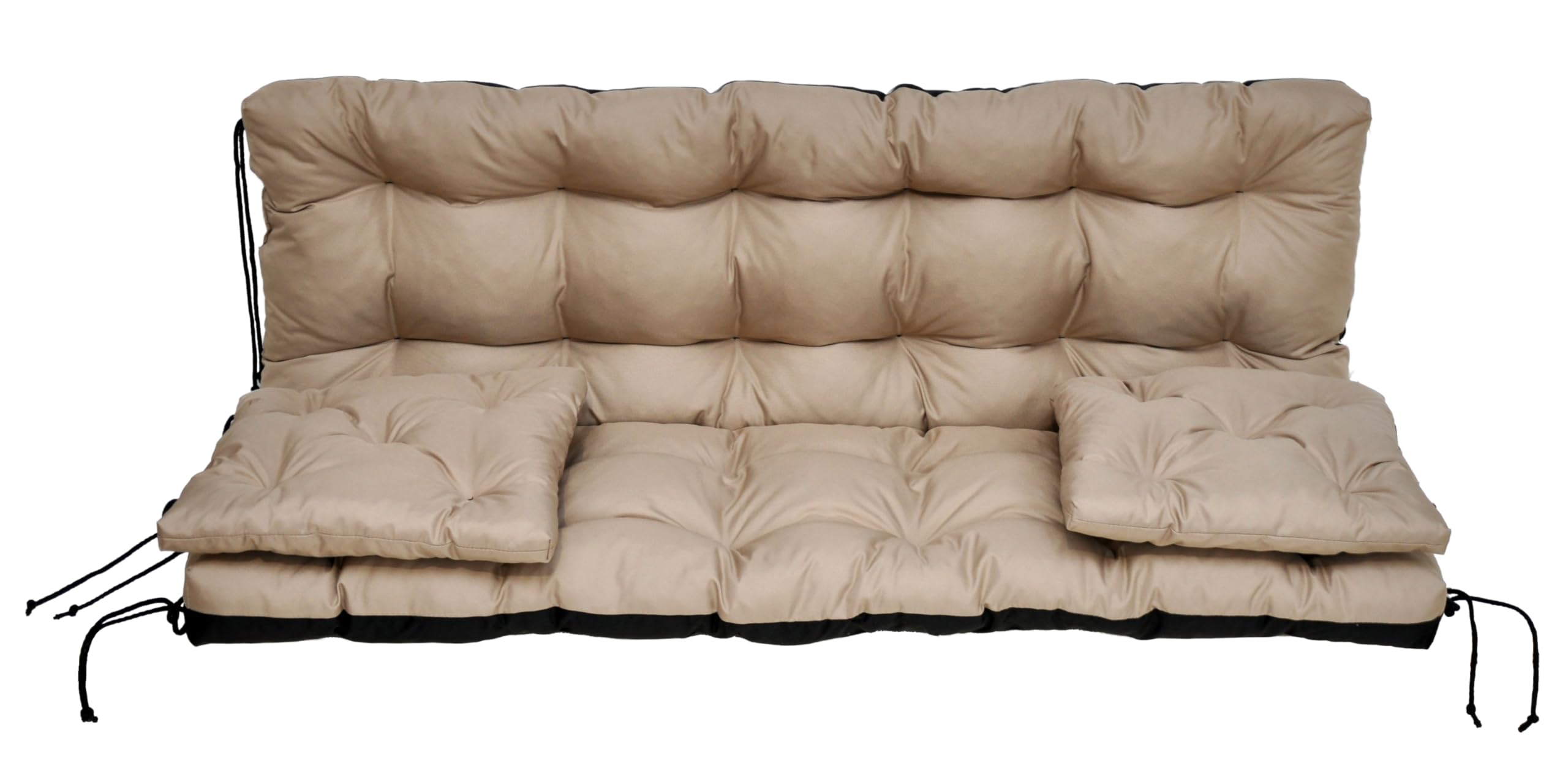 Cojín para columpio de jardín, cojín para columpio de 150 cm, cojín para columpio, cojín para balancín de Hollywood, cojín de jardín, cojín de banco (Beige)