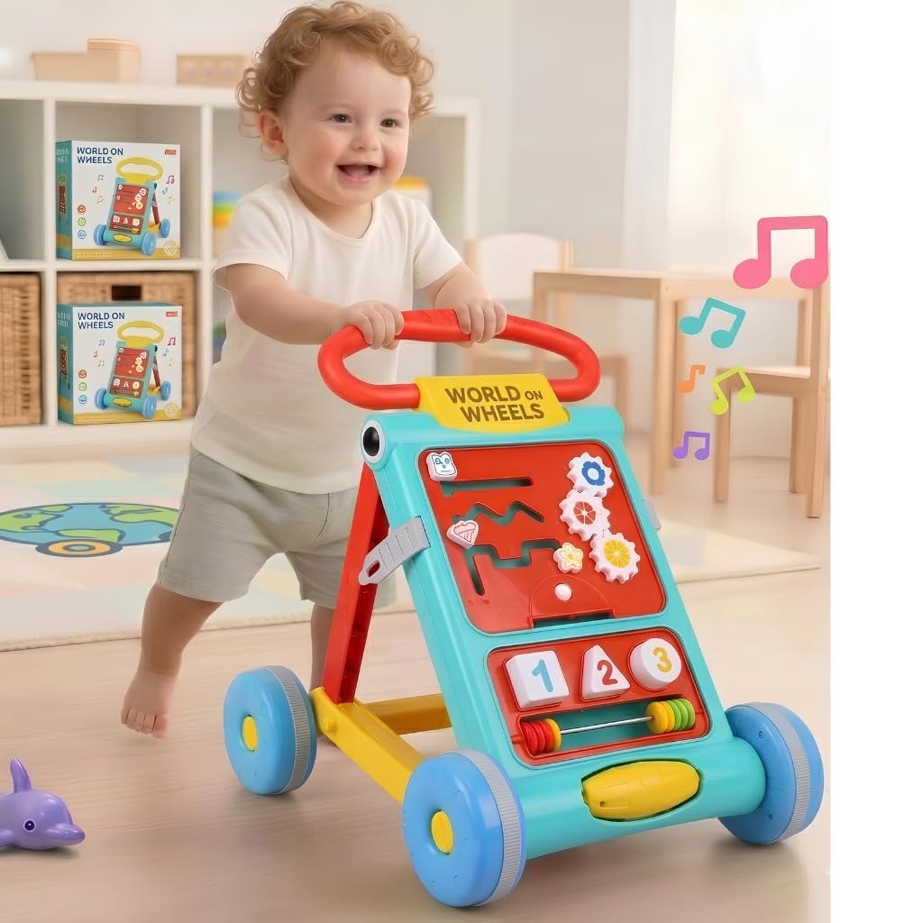 Baby Activity Walker with Toddler Learning Toys, 6 Months -1.5 Year - Suitable for Kids Height Upto 32 Inches / 80 Cms (Blue)-image-42